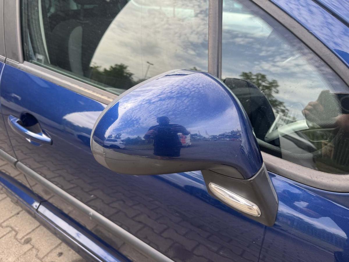 Peugeot 207SW original Au&szlig;enspiegel rechts elektrisch verstellbar KPL Montebello blau Bj.2009